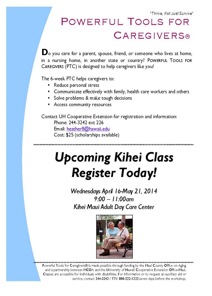 Maui PTC class info flyer Apr 2014